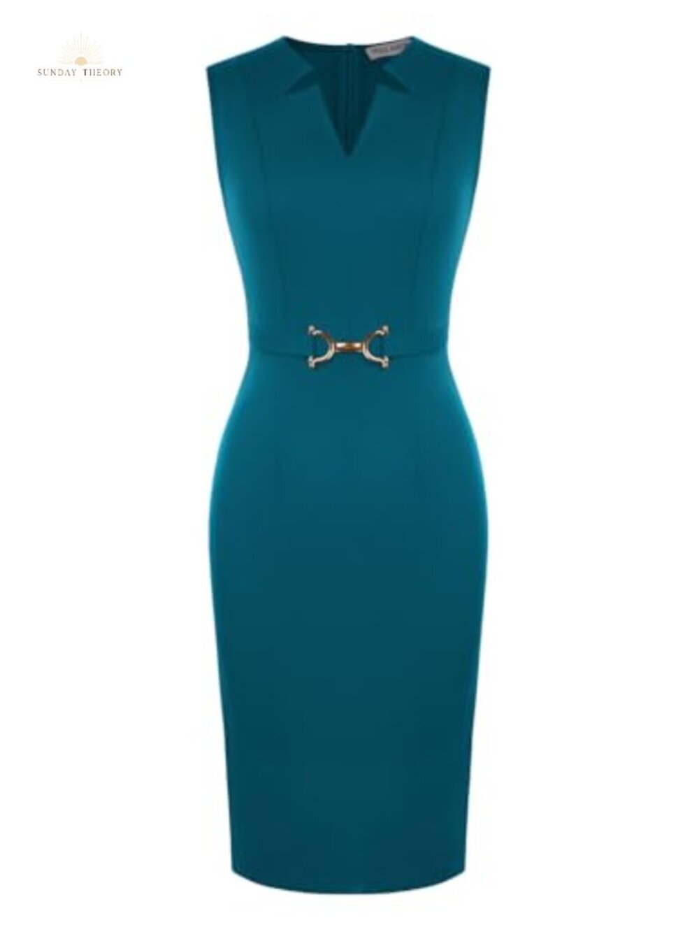 V-Neck Sleeveless Bodycon Midi Dress Business Work Formal Office Midi Dress
